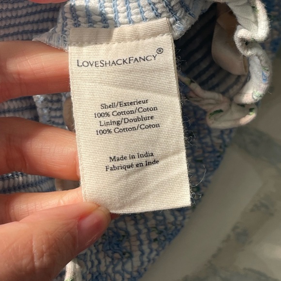 NEW LOVESHACKFANCY Roux Smocked Floral Skirt POWDER BLUE Ruffle Edge Large - Picture 8 of 10